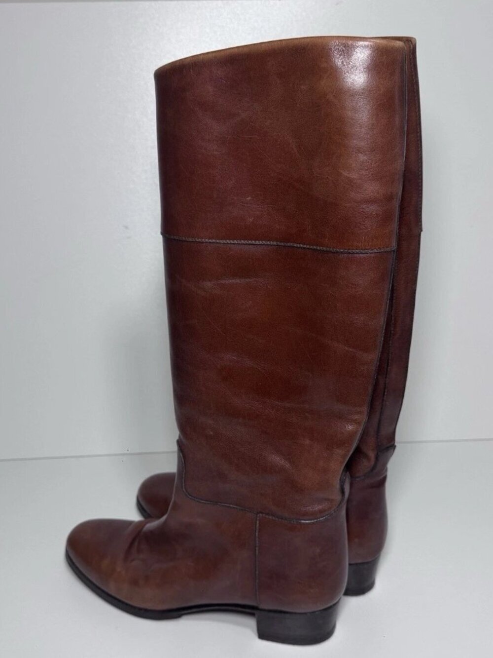Vtg 70s 80s Tanino Crisci Boots Tall Riding Boots 5.5 36 Equestrian Italy Flaws